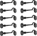 Black Wrought Iron Cabin Hook Eye Bolt 4 Swivel Style Reversible Privacy Hook Latches with Screws Pack of 10 R198