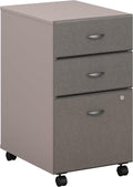 3 Drawer Mobile File Cabinet, Pewter W9960