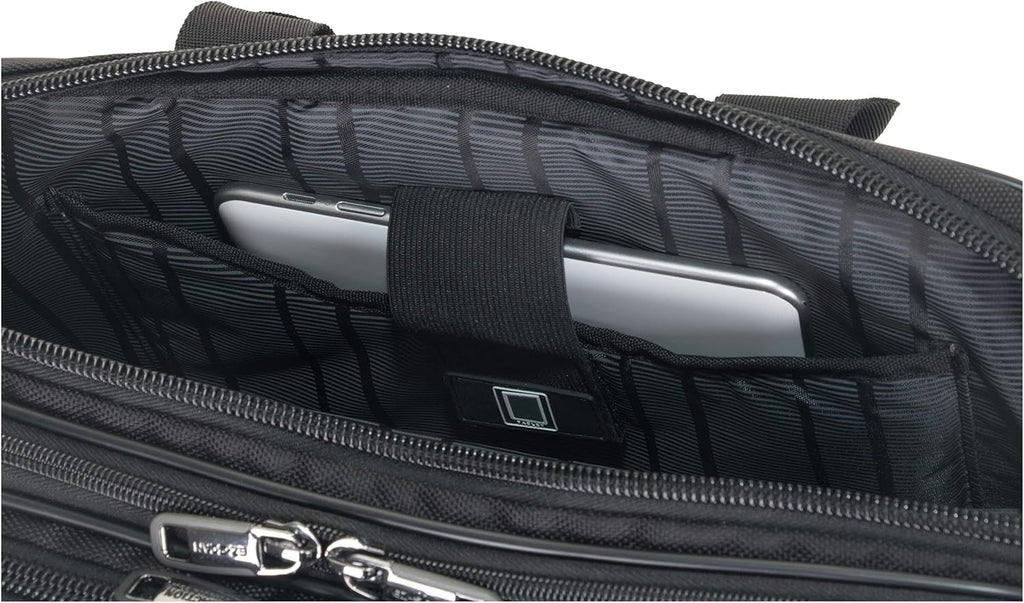 Black 1680d Polyester Dual Compartment 17" Laptop Portfolio F4830