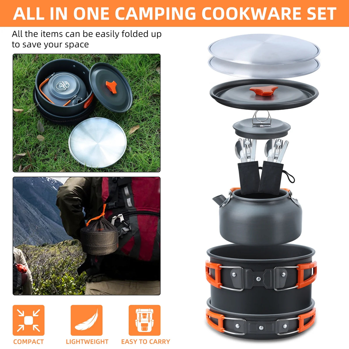 16pcs Camping Cookware Set I32693