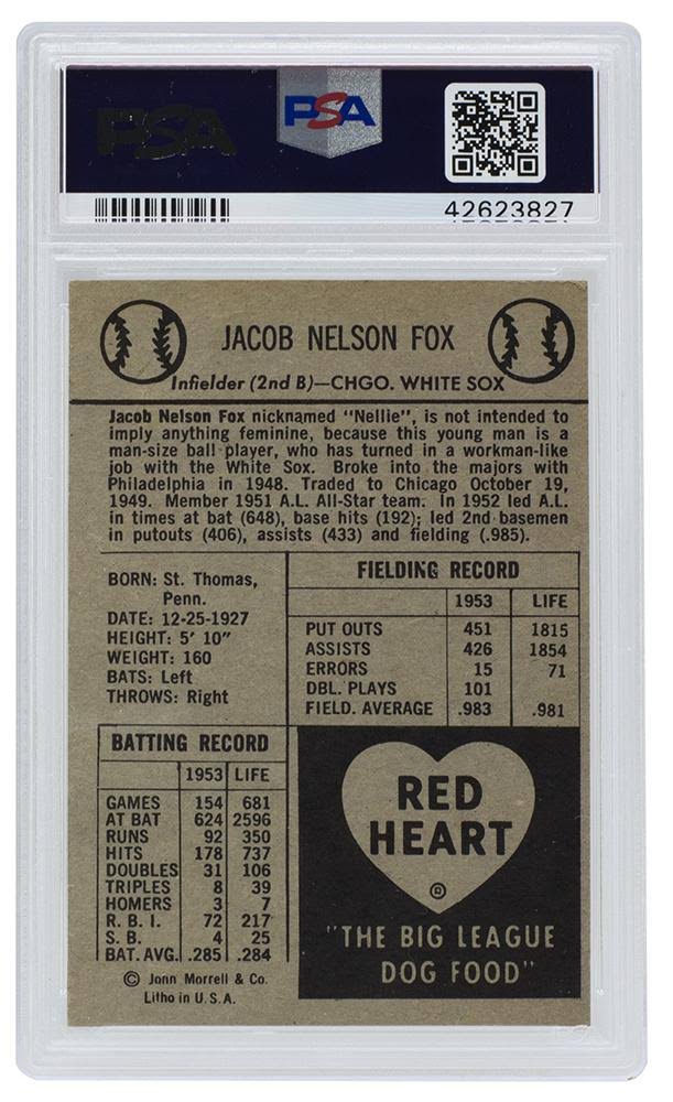 1954 Red Heart Baseball Card NM 7 OC X282806