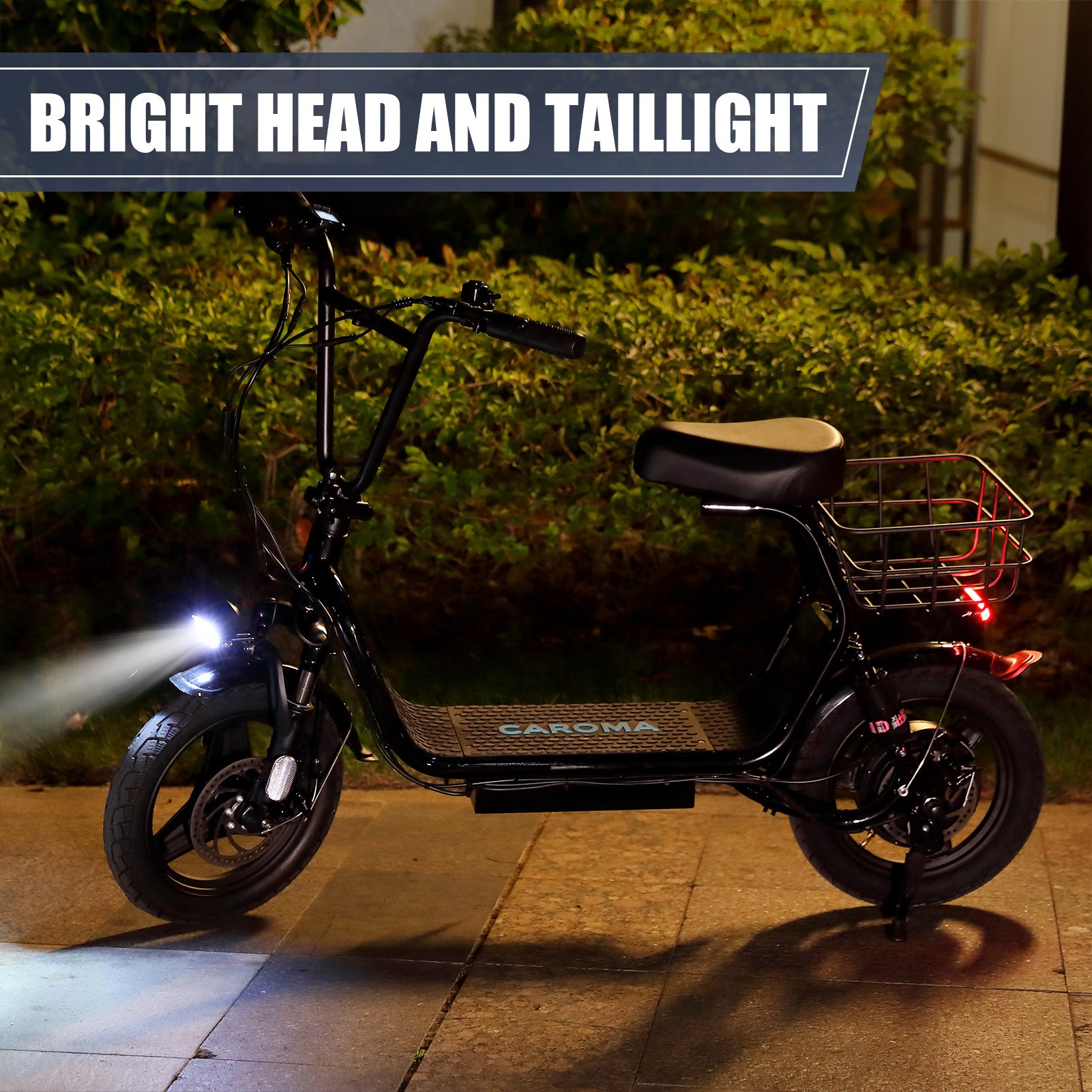 48V 500W Adults Electric Scooter with Removable Seat, 14" Off-road Pneumatic Tires, 20 MPH Max, 30 Miles Range, 350lbs Weight Limit, Black R7101
