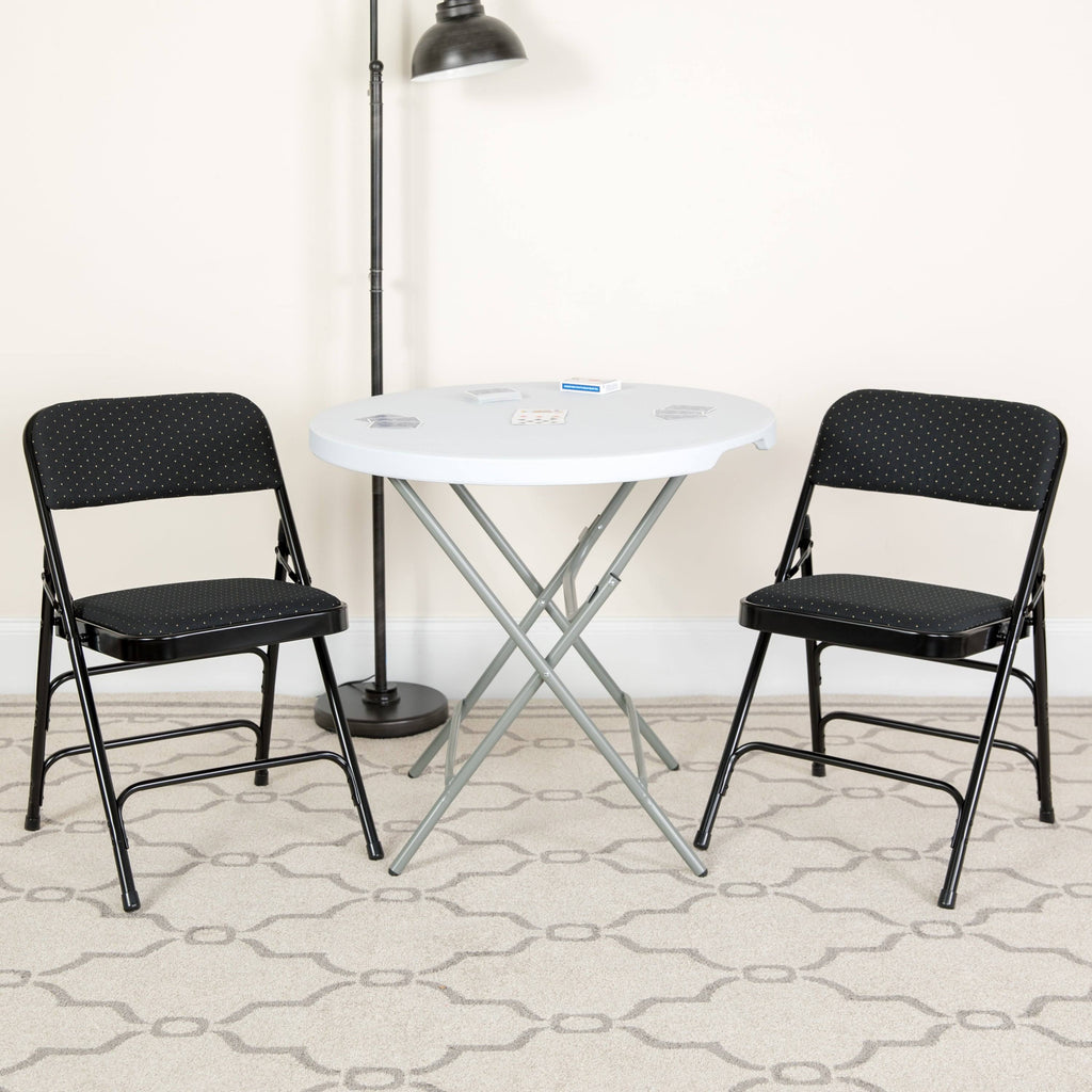 4 Pack Upholstered Metal Folding Chair Brown Patterned S9371