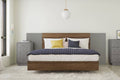Queen Size 4 Piece Bedroom Set in Walnut and Greige G912