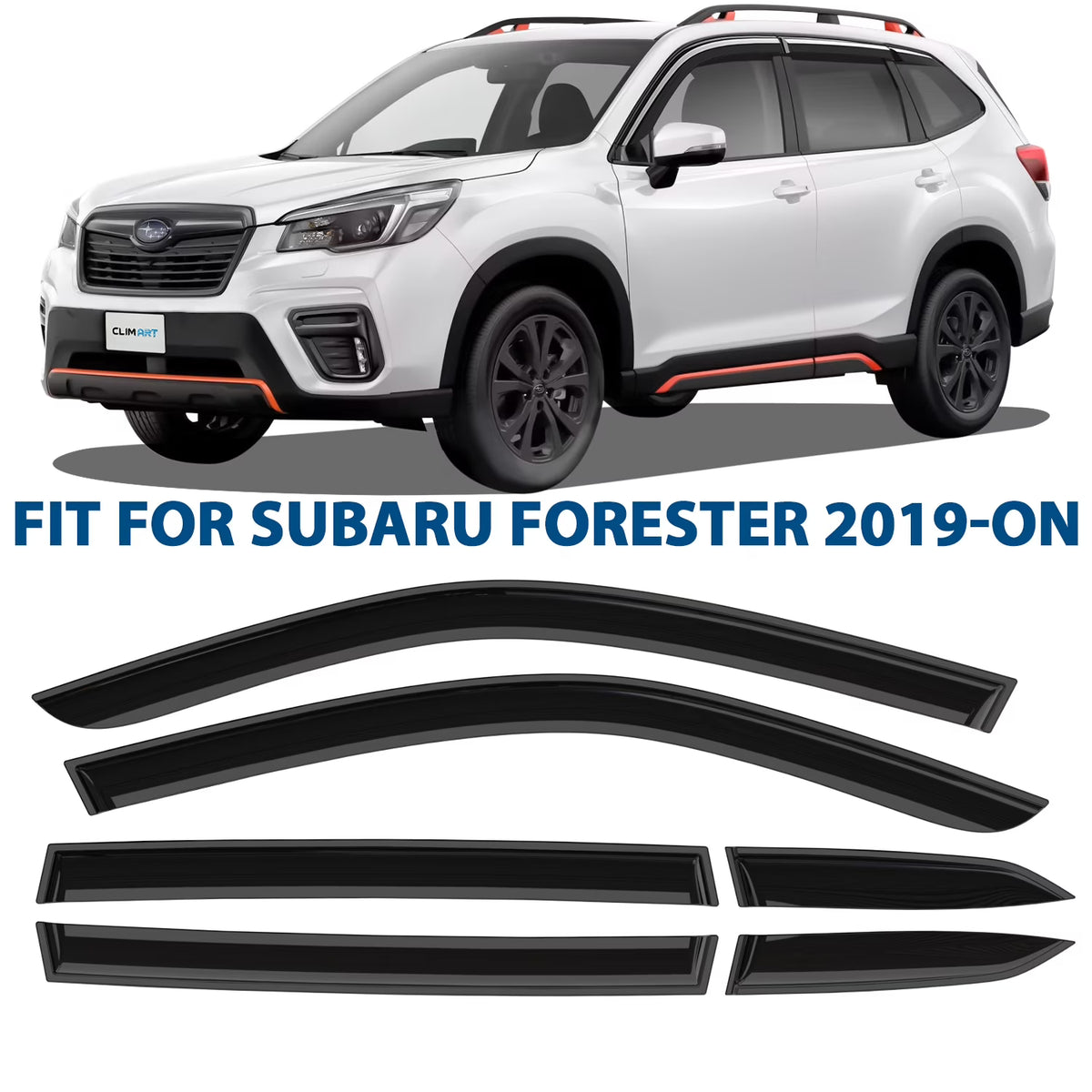 6pcs Tape-on Window Deflectors for Subaru Forester H2017