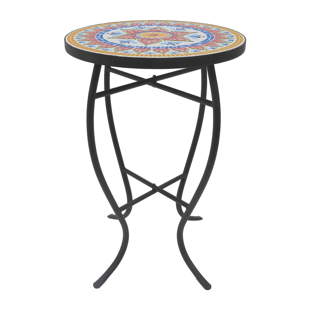 Mosaic Glass Top Folding Side Table L2745