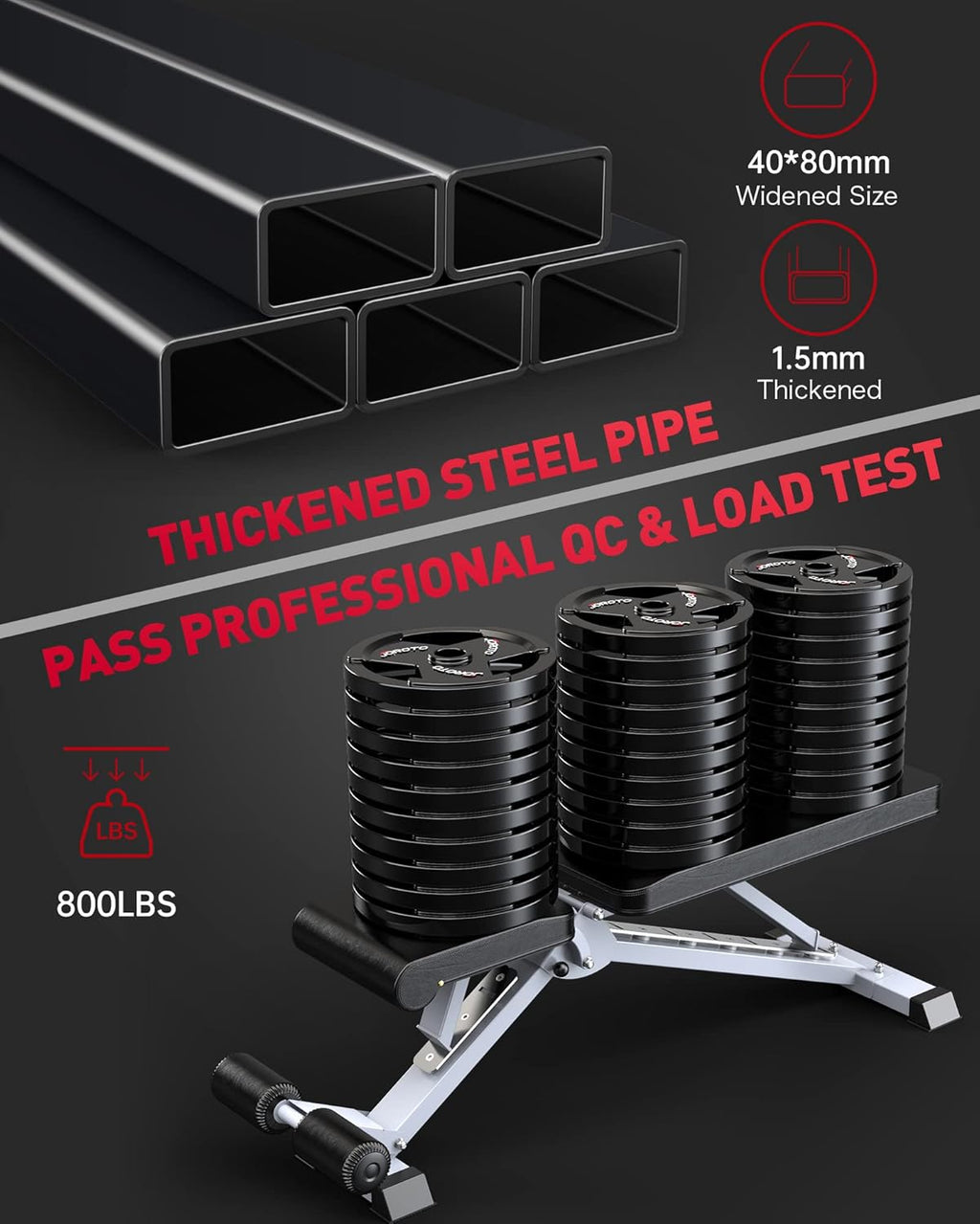 Adjustable Weight Bench 800 Pounds Capacity Strength Training Bench S369199