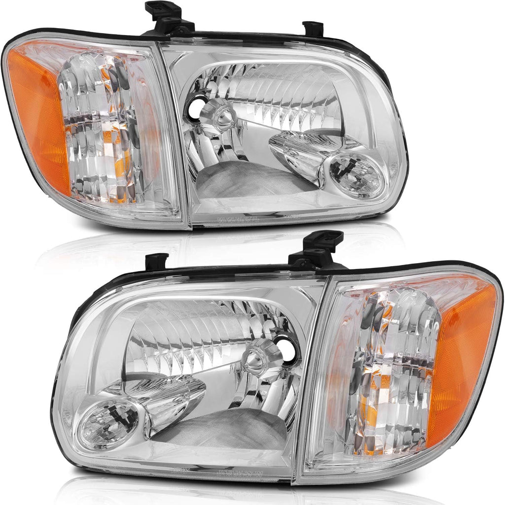 Black Housing Amber Reflector Clear Lens Headlight Assembly G899