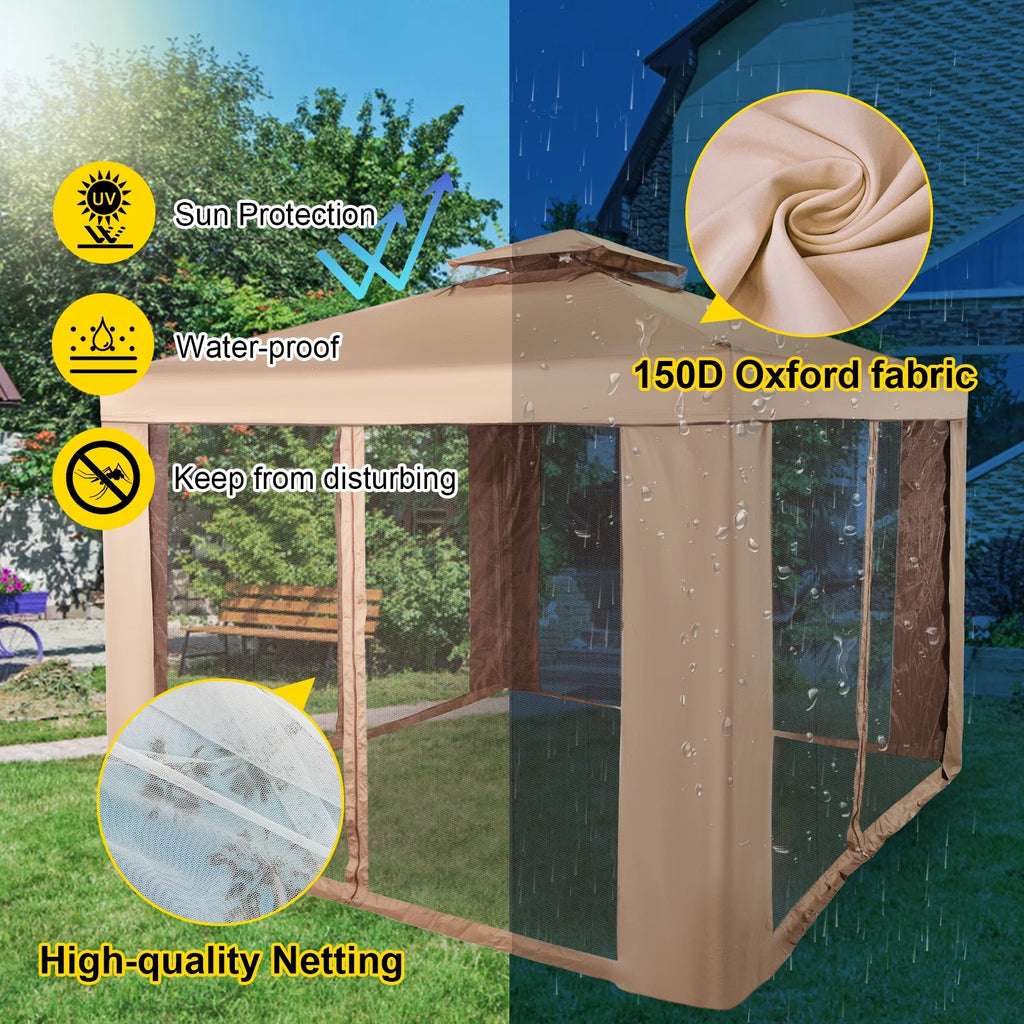 Gold and Brown Pop-up Gazebo O522196