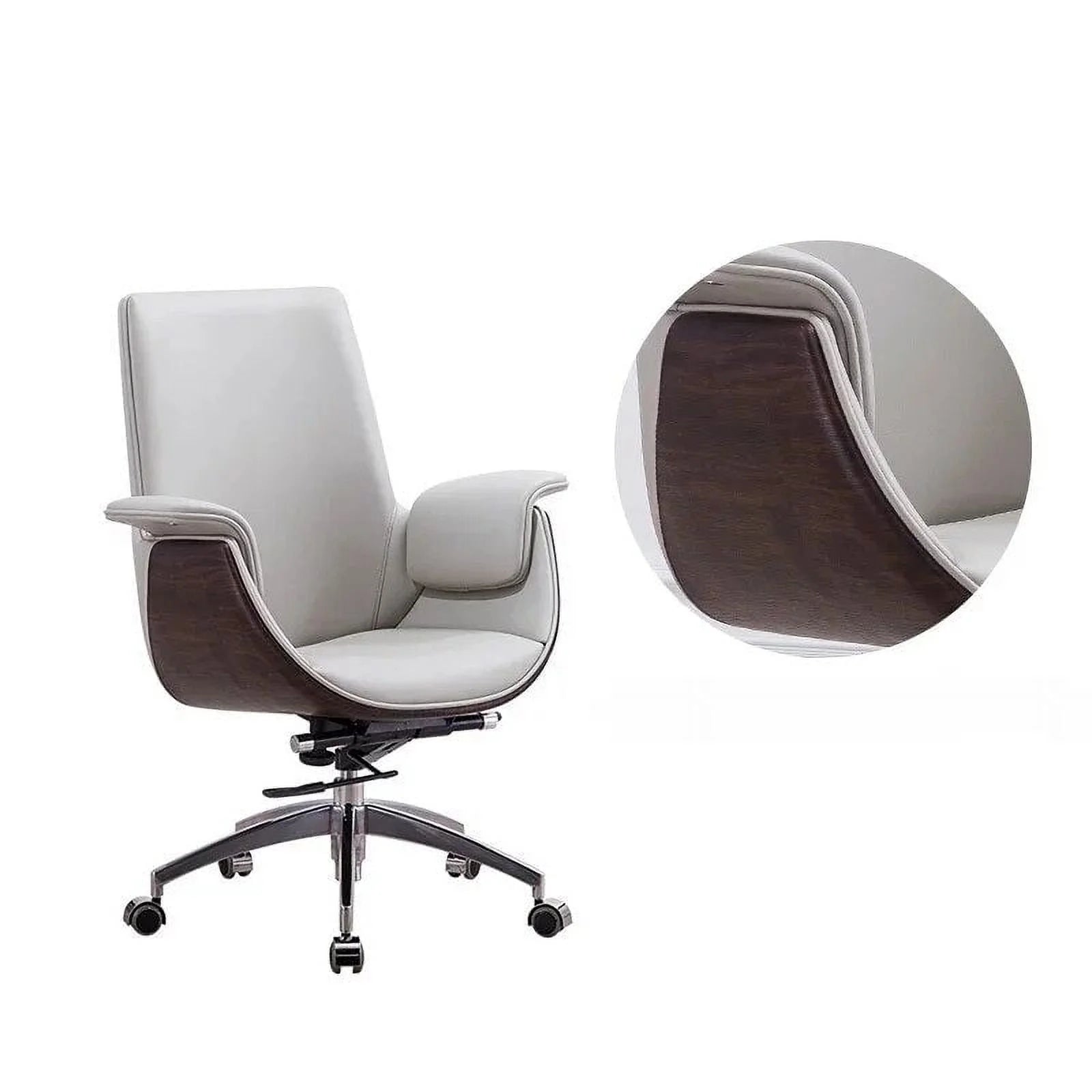 Leather Office Chair Swivel Lifting N319388