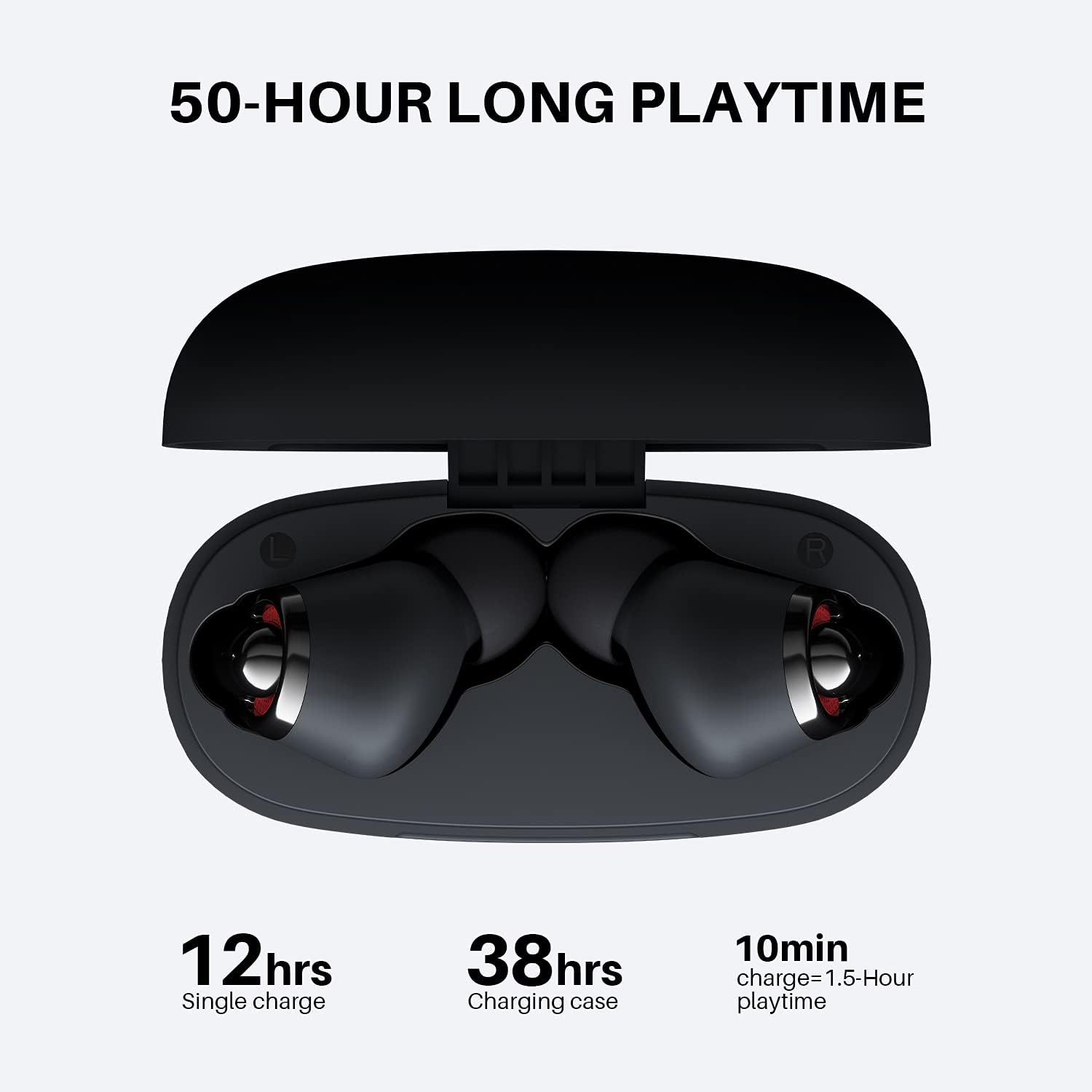 Black True Wireless Bluetooth Earbuds W266451