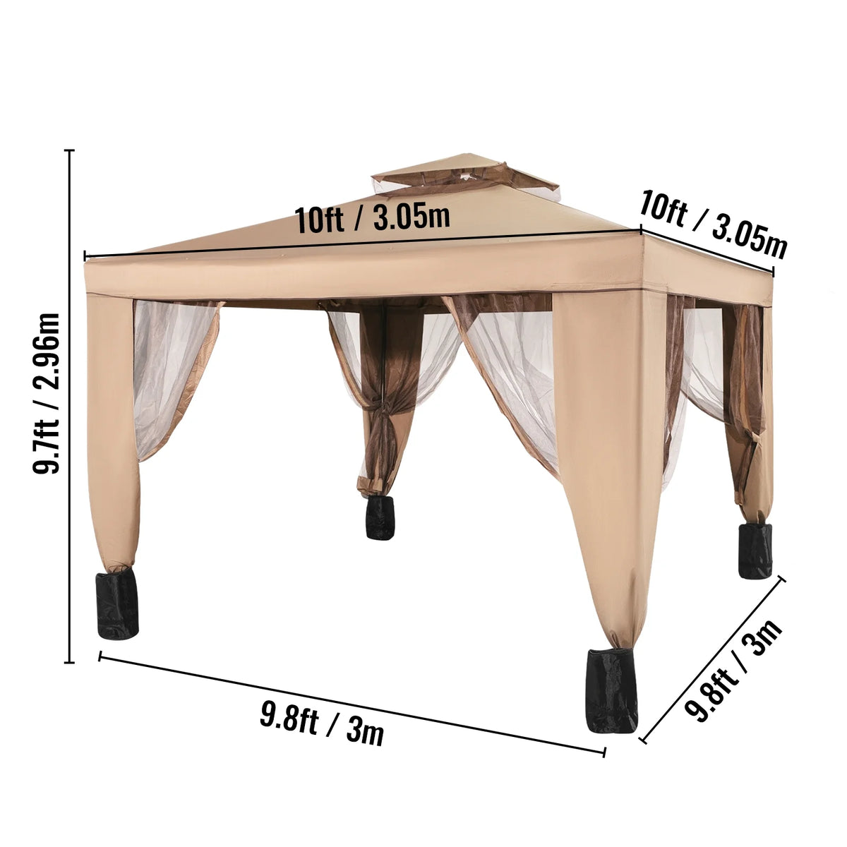 Gold and Brown Pop-up Gazebo O522196