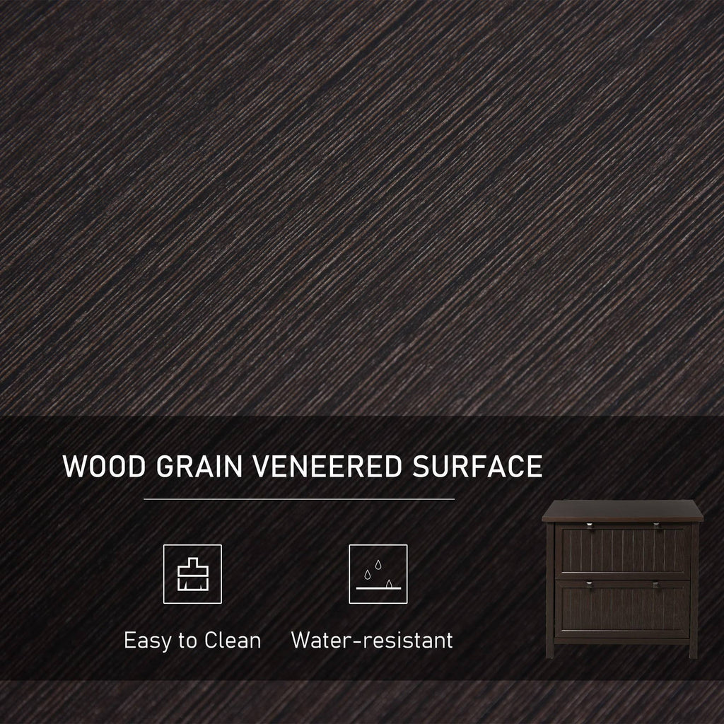Brown Wooden 2-Drawer File Cabinet G483
