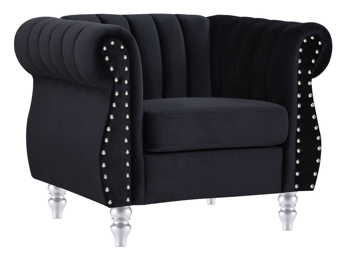 Velvet Chair in Black V10417
