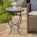 Mosaic Glass Top Folding Side Table L2745