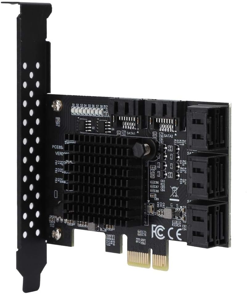 8 Port PCI-E to SATA3.0 Controller Card Adapter Pack of 2 J401