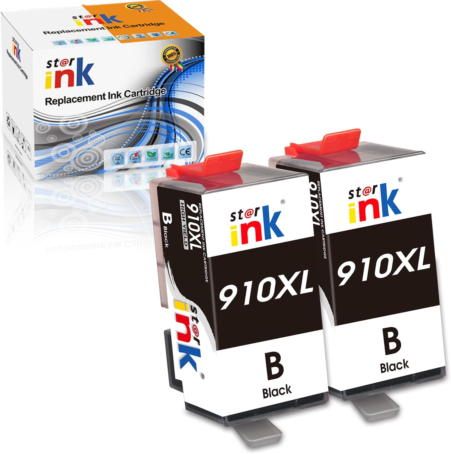 2 Packs Black Ink Cartridge for HP 910XL Printer C633028