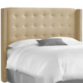 Sandstone Nail Button Tufted Wingback Headboard B687