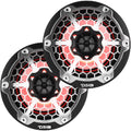 Black 2-Way Marine Speakers with RGB LED Lighting L5161