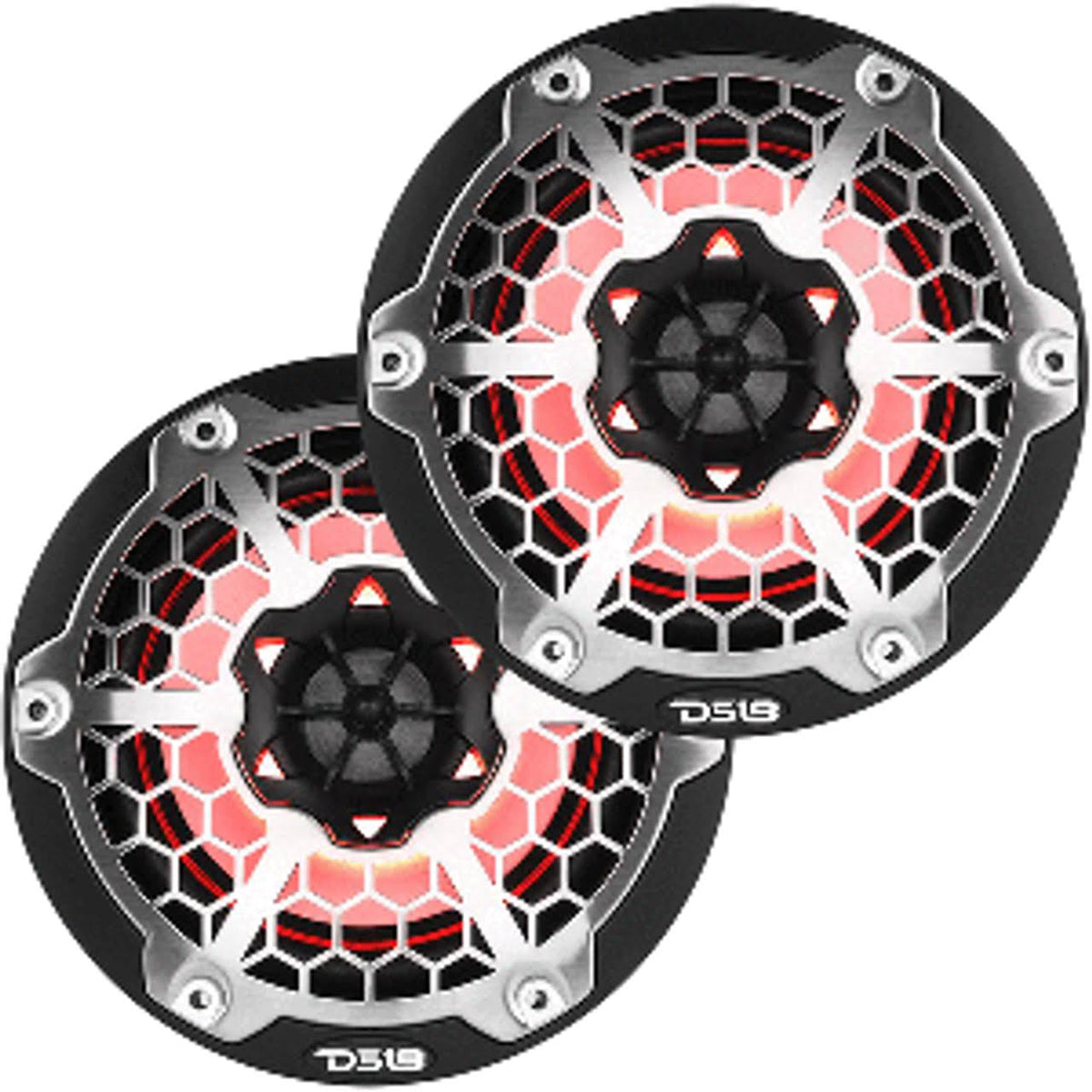 Black 2-Way Marine Speakers with RGB LED Lighting L5161
