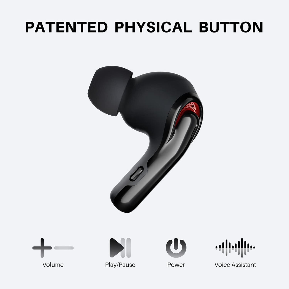 Black True Wireless Bluetooth Earbuds W266451
