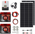200W 12V Solar Power Kit with 2 x 12V 20Ah LiFePO4 Lithium Batteries, 200W Mono Rigid Solar Panels, 20A MPPT Solar Charge Controller R5318