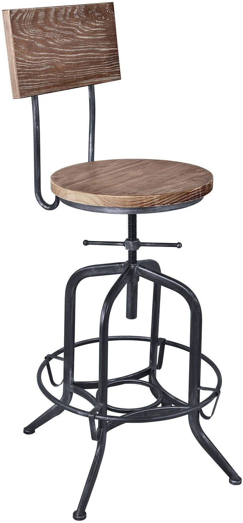 Grey Pine Industrial Adjustable Barstool O9965