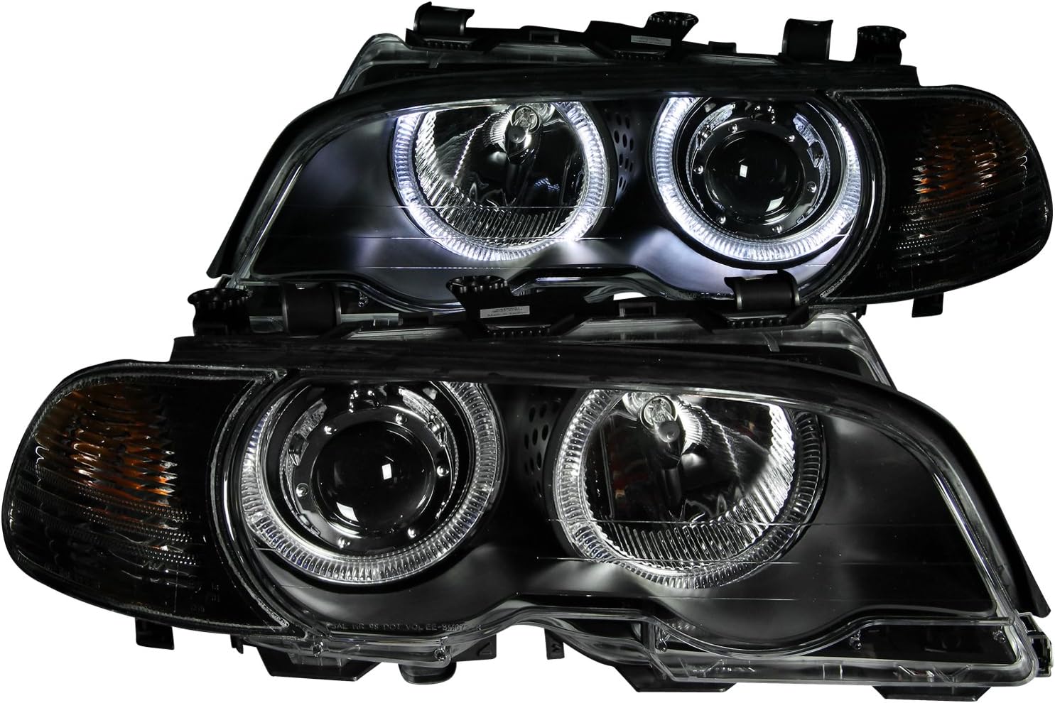 PROJECTOR HEADLIGHTS BLACK CLEAR HALO CORNER LIGHTS G167962