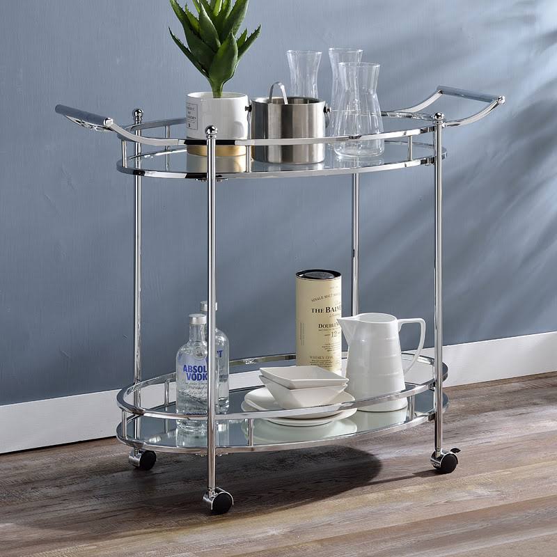 Clear Glass Serving Cart J472