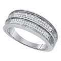 Men's Solid Sterling Silver Diamond Wedding Band Ring 1/4 Cttw Size 11 C546