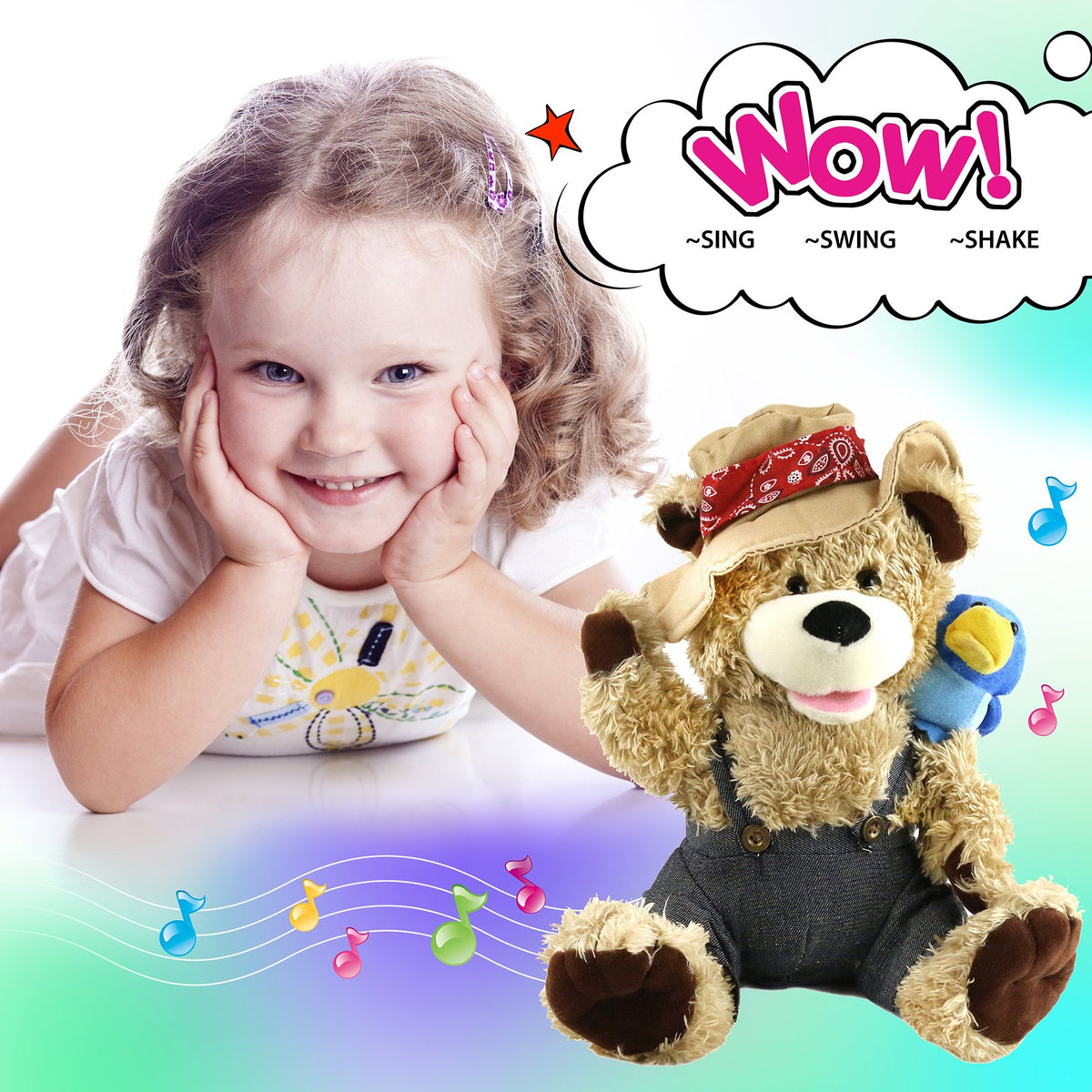 12'' Interactive Singing Teddy Bear V94720