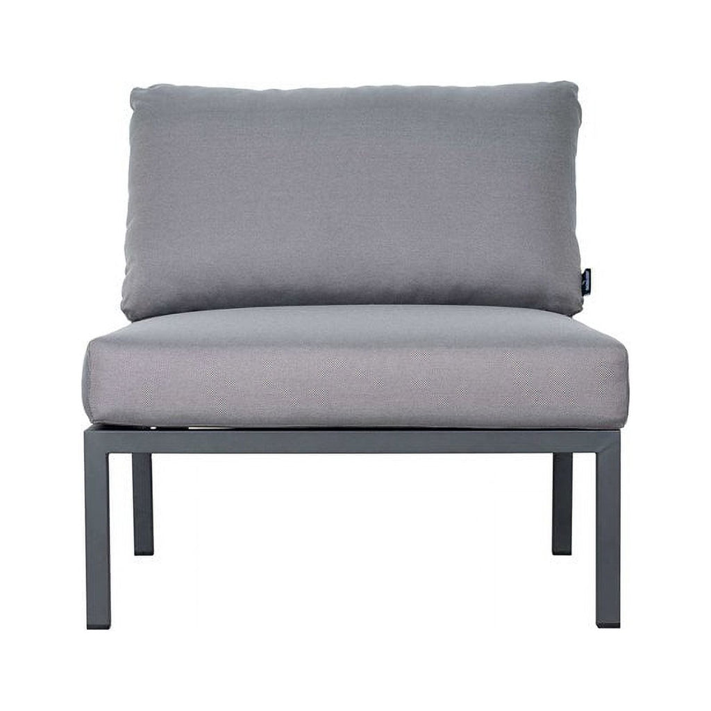 Modern Aluminum Sectional Armless Chair in Dark Gray and Pebble K331084