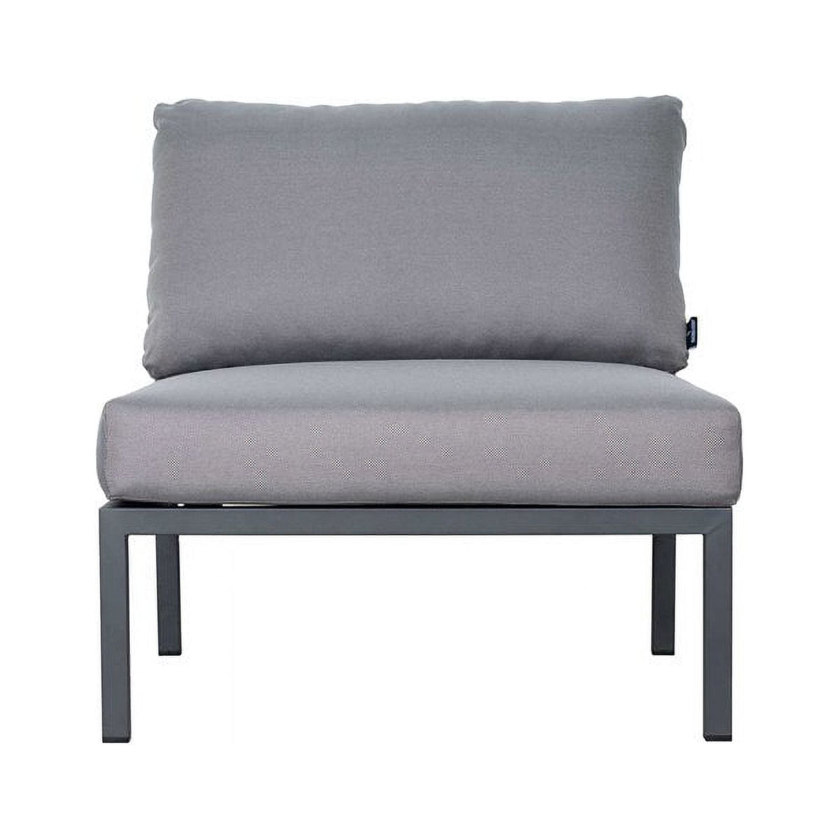 Modern Aluminum Sectional Armless Chair in Dark Gray and Pebble K331084