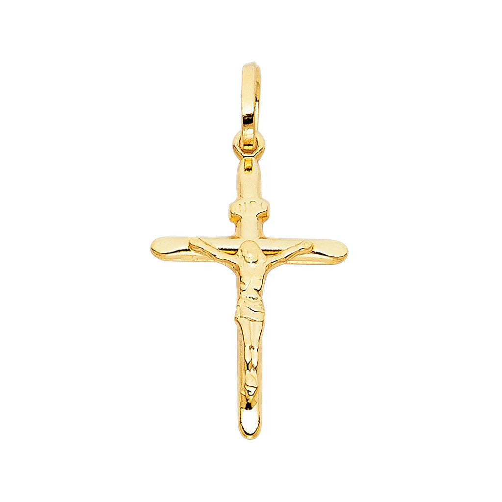 14K Yellow Gold Crucifix Pendant Necklace, 26 x 18 MM, 0.8 grams U147243
