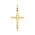14K Yellow Gold Crucifix Pendant Necklace, 26 x 18 MM, 0.8 grams U147243
