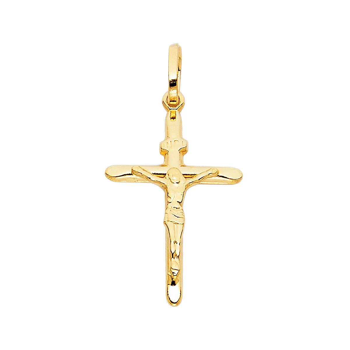 14K Yellow Gold Crucifix Pendant Necklace, 26 x 18 MM, 0.8 grams U147243