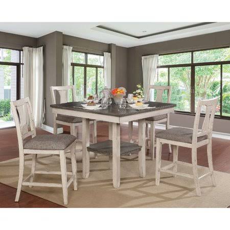 5 Piece Counter Height Dining Set, Gray L174