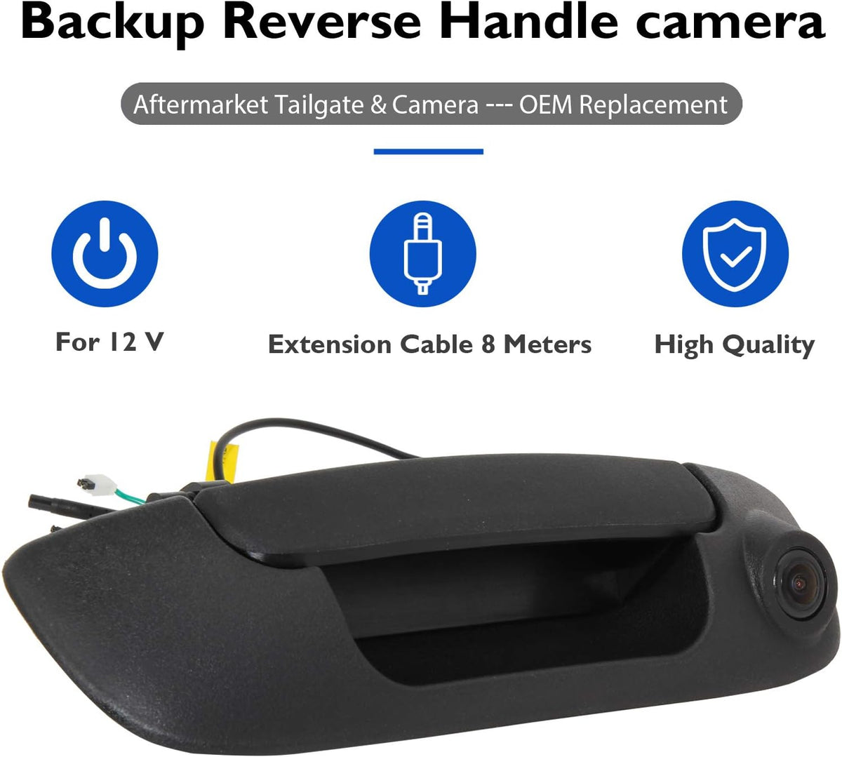 Black Tailgate Handle with Backup Camera for Dodge Ram 1500 2500 3500 Q412