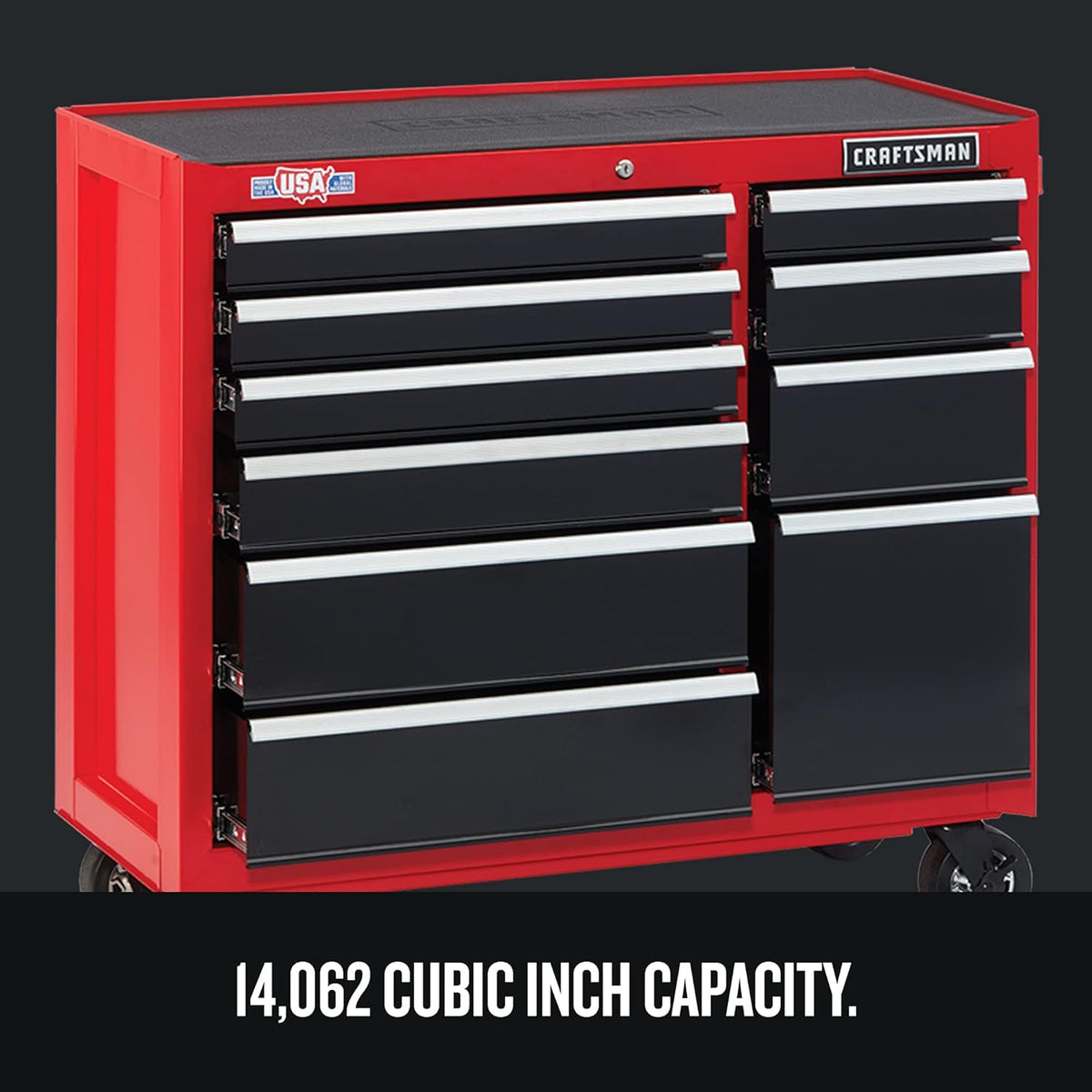 Red 41-Inch Rolling 10 Drawer Tool Cabinet I929716