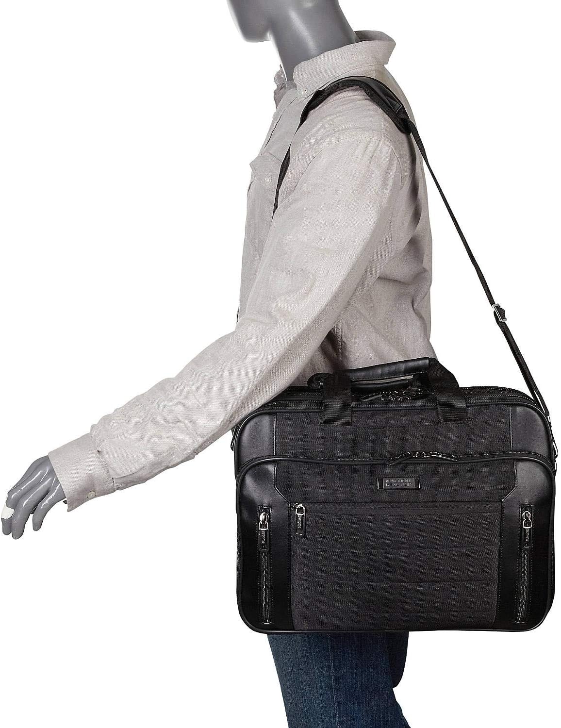 Black 1680d Polyester Dual Compartment 17" Laptop Portfolio F4830