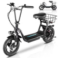 48V 500W Adults Electric Scooter with Removable Seat, 14" Off-road Pneumatic Tires, 20 MPH Max, 30 Miles Range, 350lbs Weight Limit, Black R7101