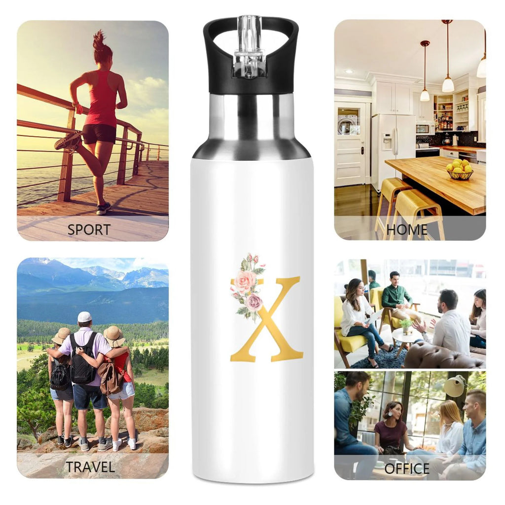 Stainless Steel Insulated Water Bottle with Straw Lid O601188