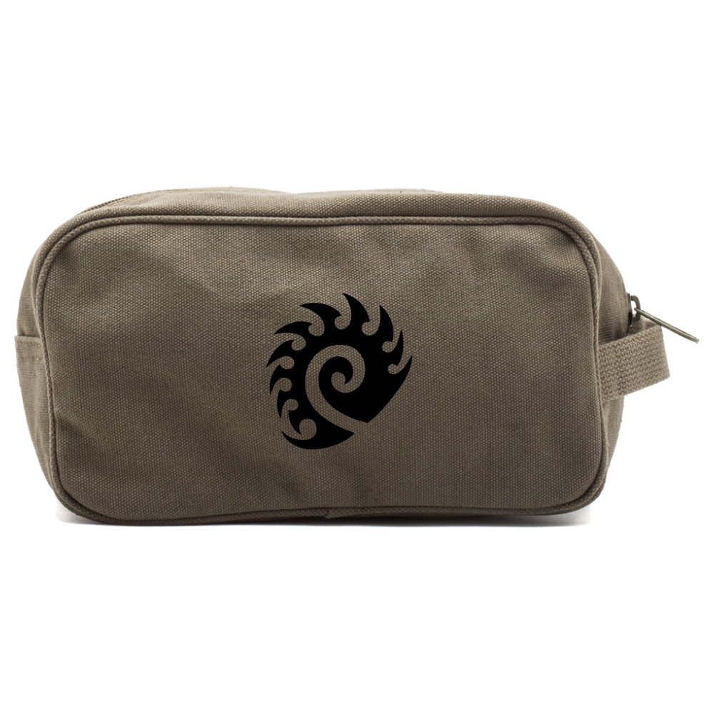 Olive Canvas Travel Toiletry Dopp Kit Bag R8529