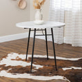 White Faux Marble Drop Leaf Dining Table B697