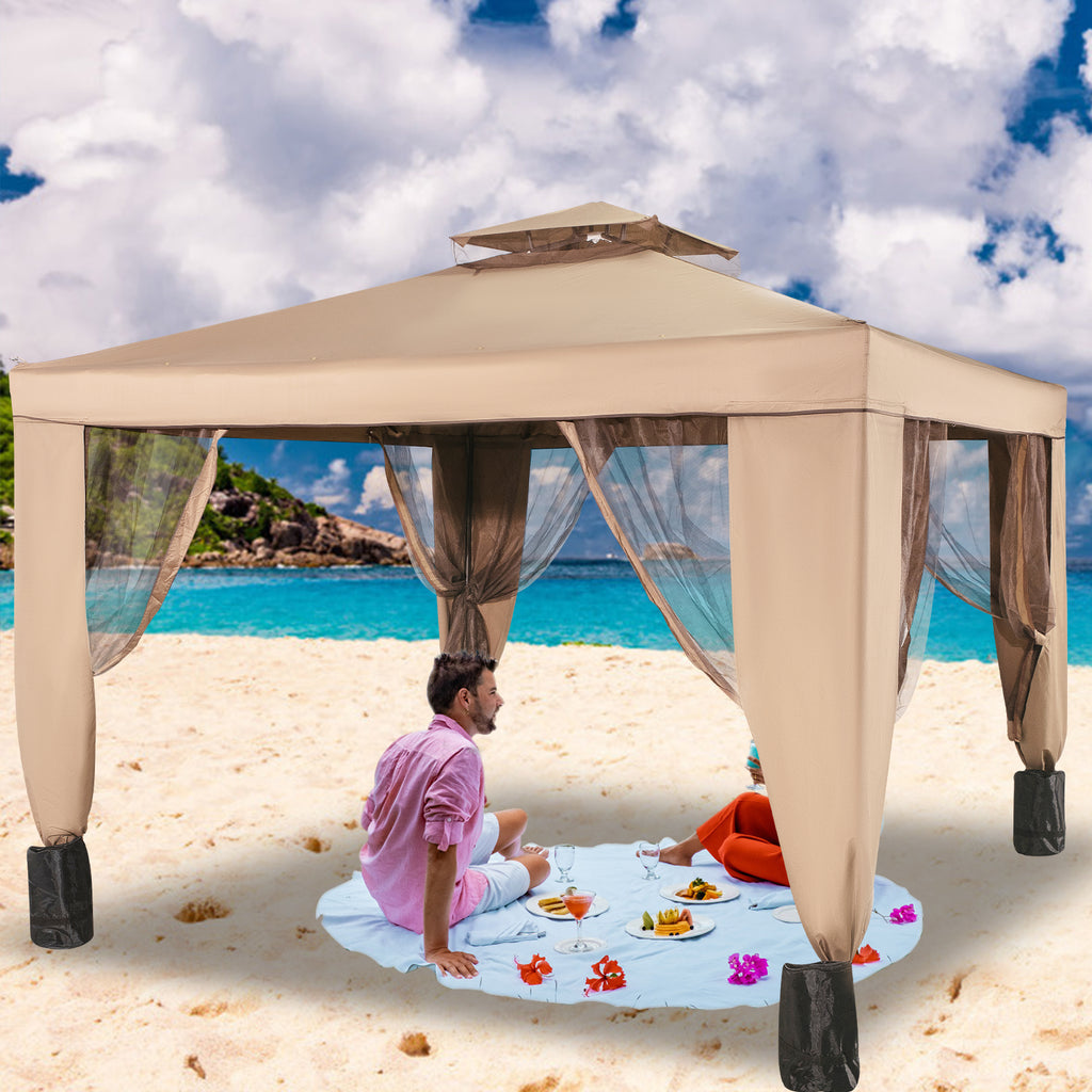 Gold and Brown Pop-up Gazebo O522196