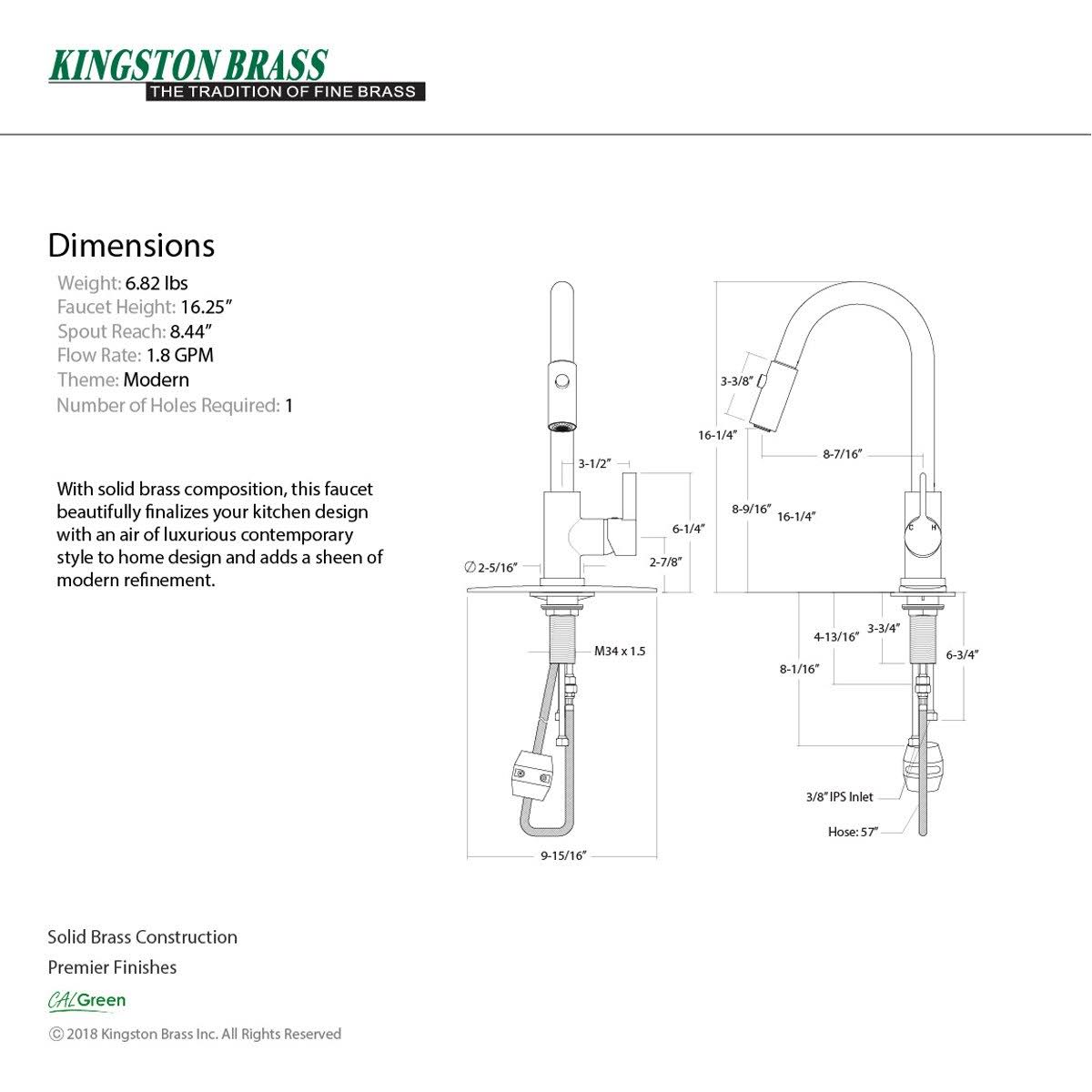 Brushed Nickel Single-Handle Pull-Down Kitchen Faucet L27884
