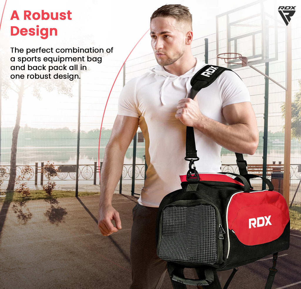 RDX Kit Bag Gym Duffle Sports Holdall Gear MMA Fitness Exercise Equipment Backpack Hiking Luggage Shoulder Sportswear Lightweight Rucksack Handles Running Zipper Travel Carry on Shoe Compartment Q304