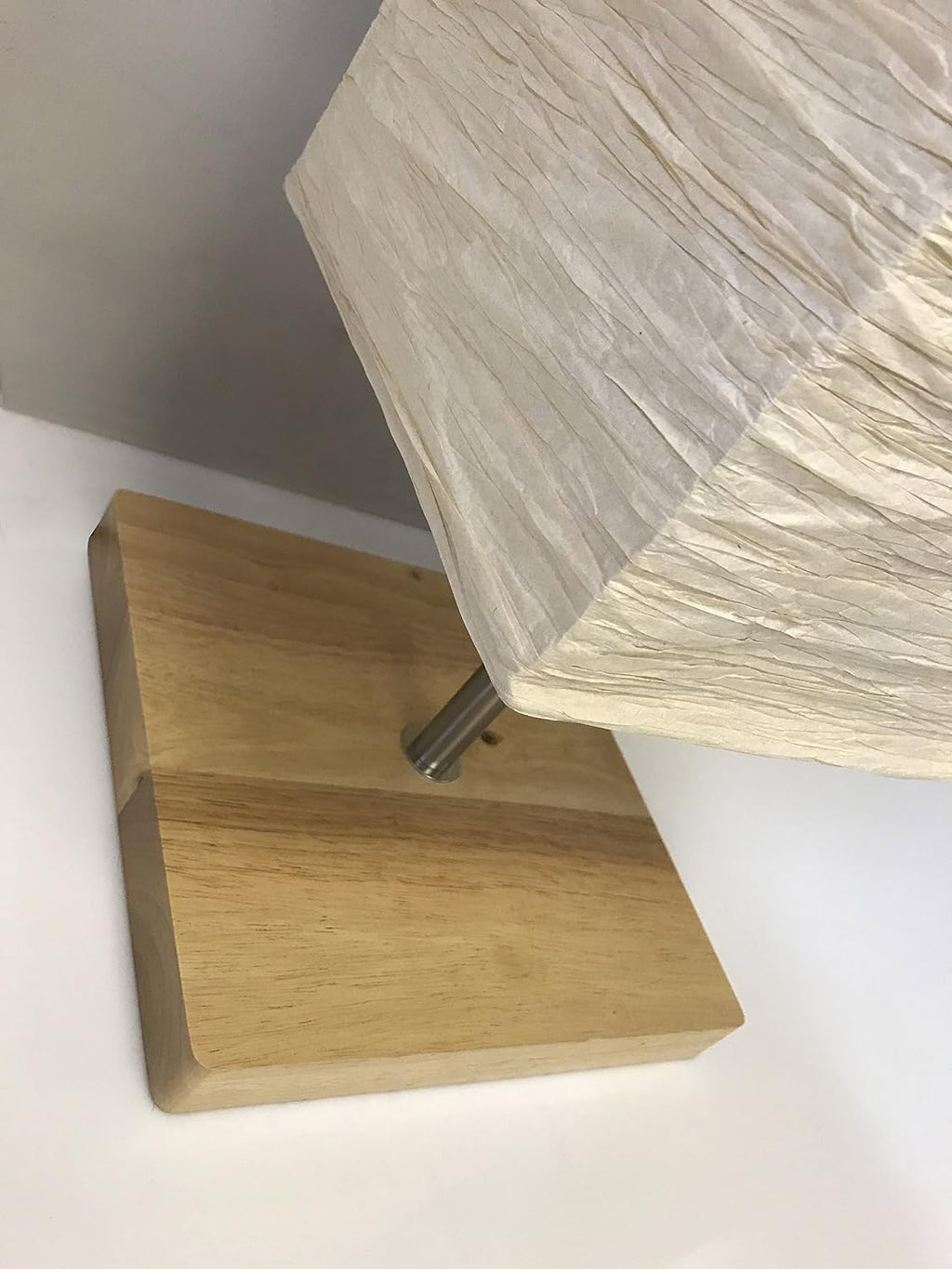 Table Lamp, 25 in., Natural Rubber Wood/Steel Accents O401