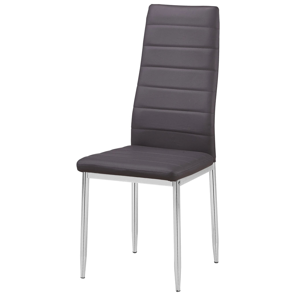 Bi Cast Leather Dining Side Chair in Gray (Set of 2) K17158