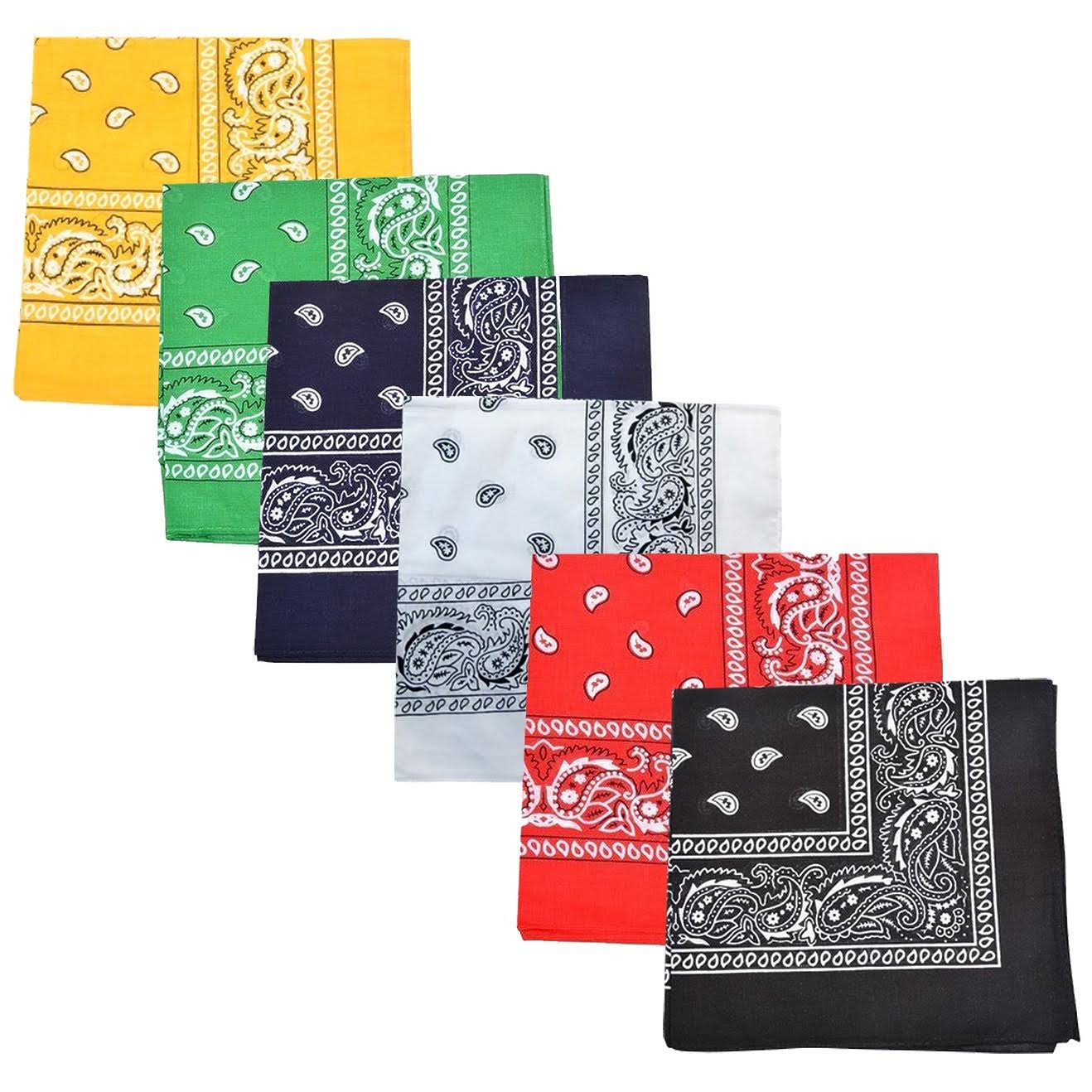 132 Pack Paisley 100% Polyester Bandanas (Black) Z77420